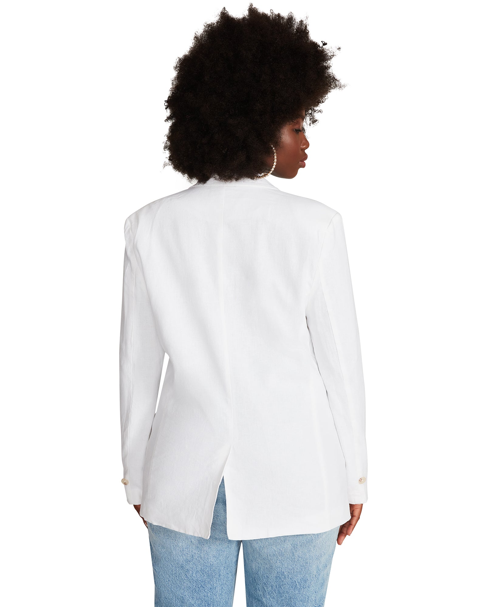 LINEN ON THE EDGE BLAZER WHITE
