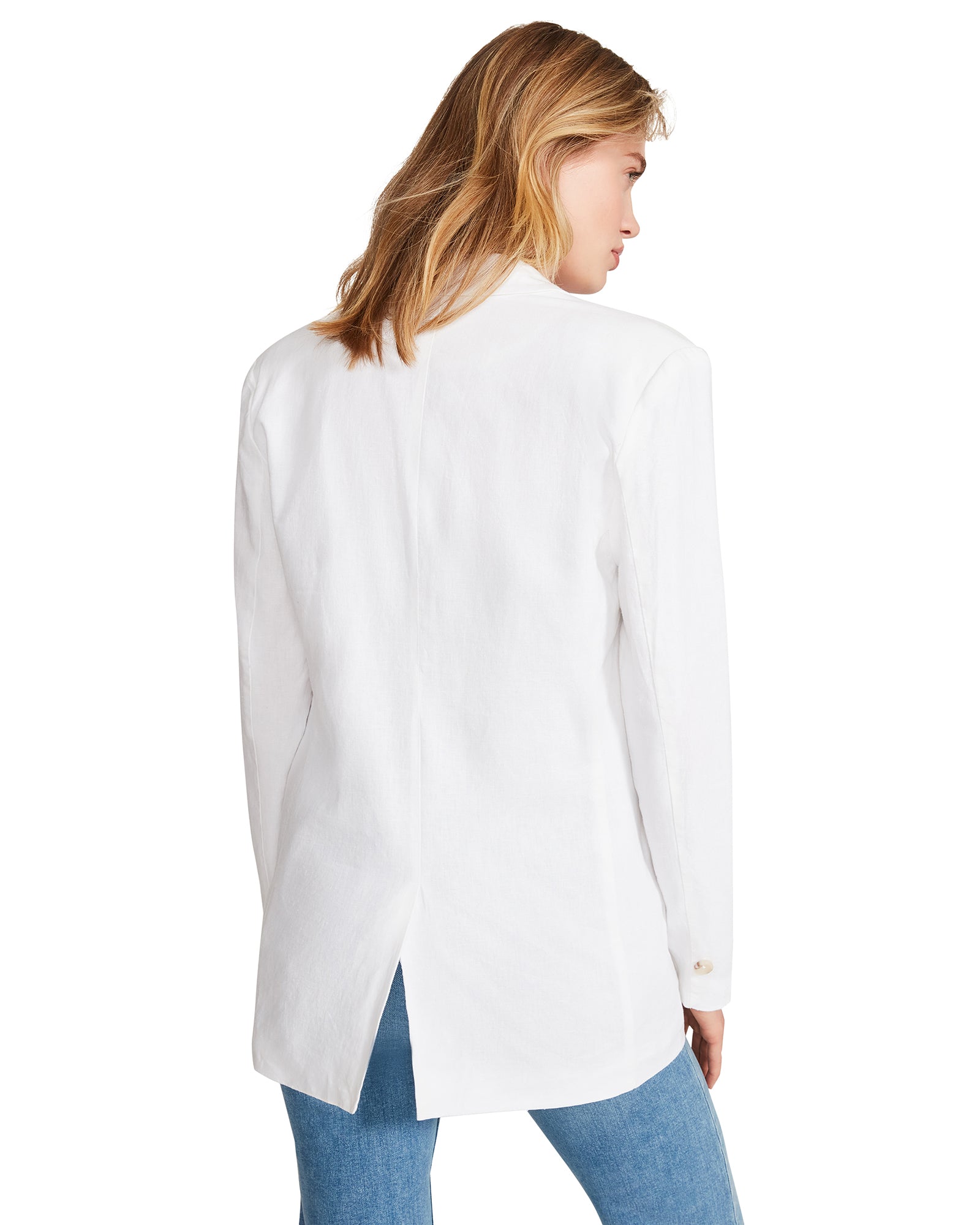 LINEN ON THE EDGE BLAZER WHITE
