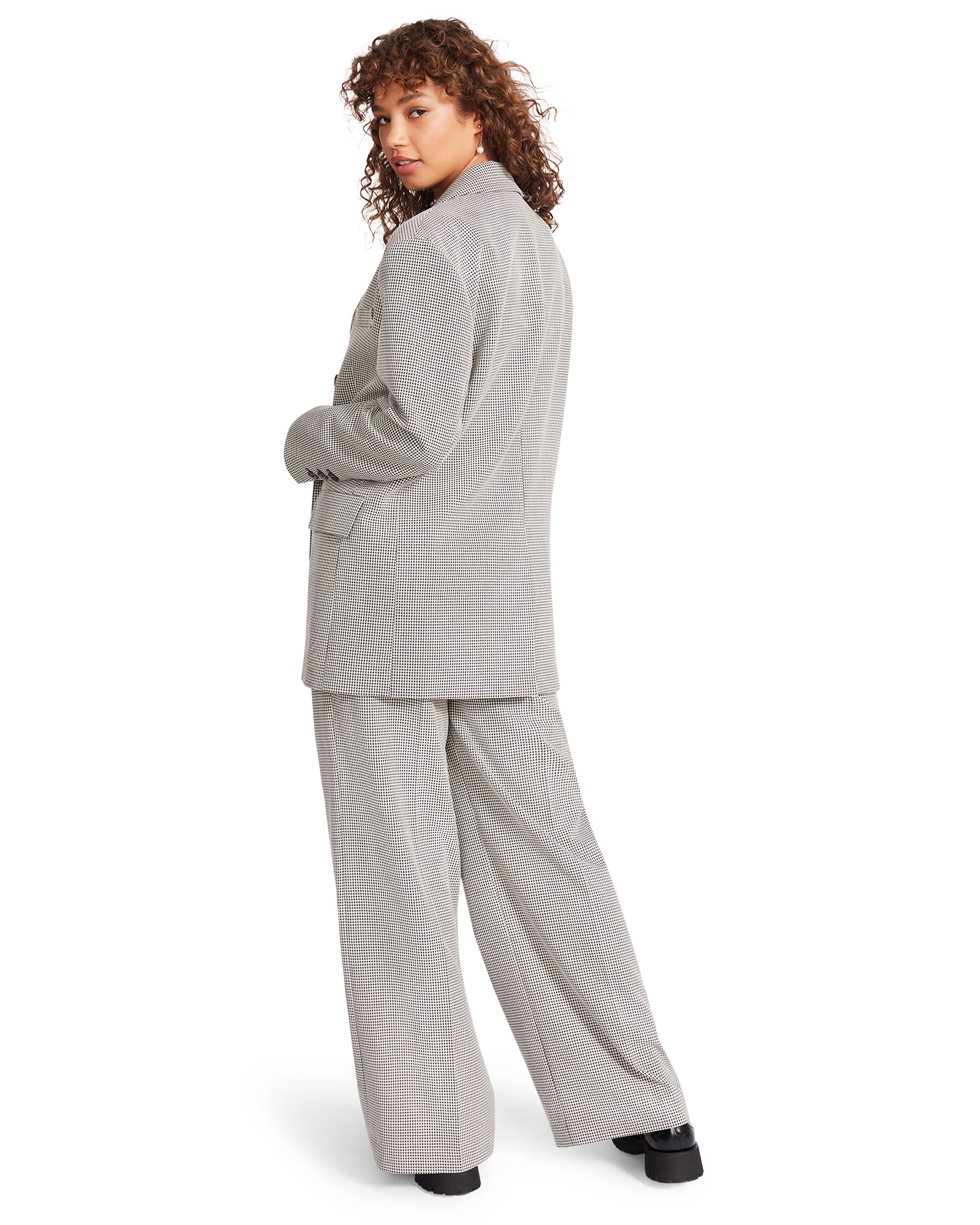 ISABELLA PLAID BLAZER BLACK