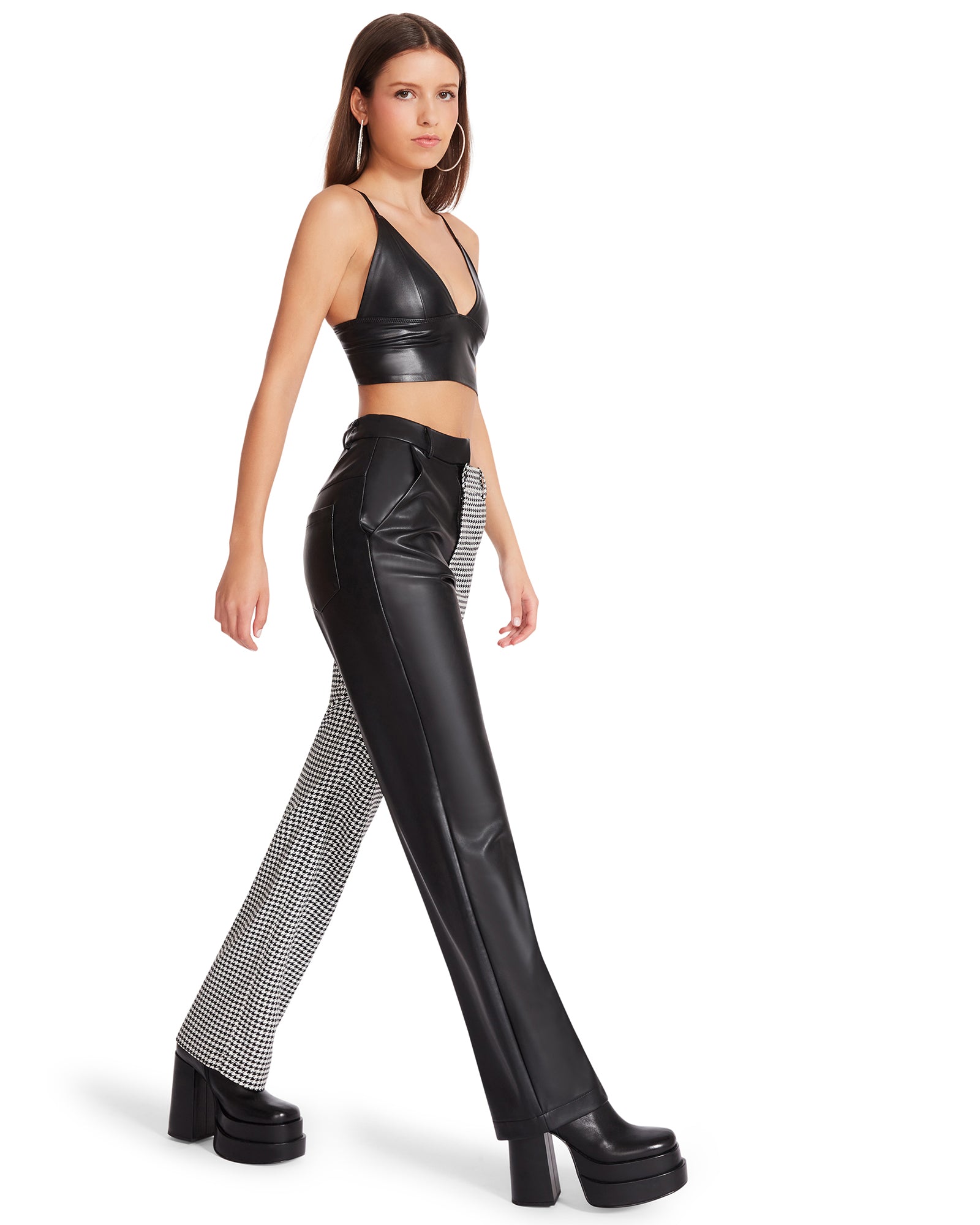 MACKENZIE HOUNDSTOOTH PANT WHITE