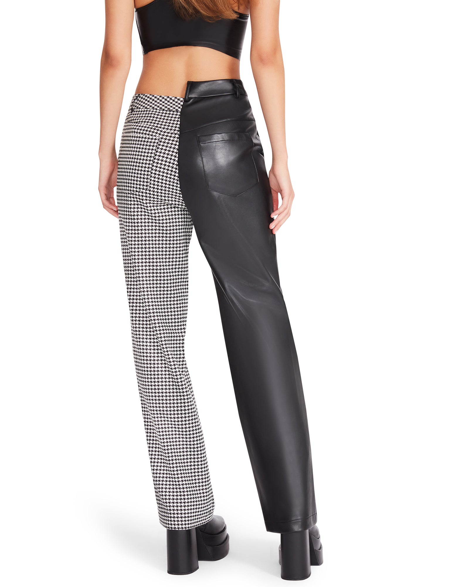 MACKENZIE HOUNDSTOOTH PANT WHITE