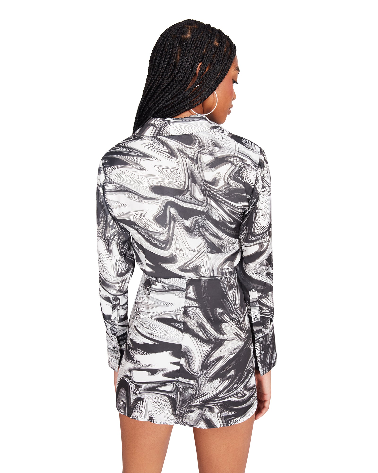 LUCIA DRESS WHITE/BLACK