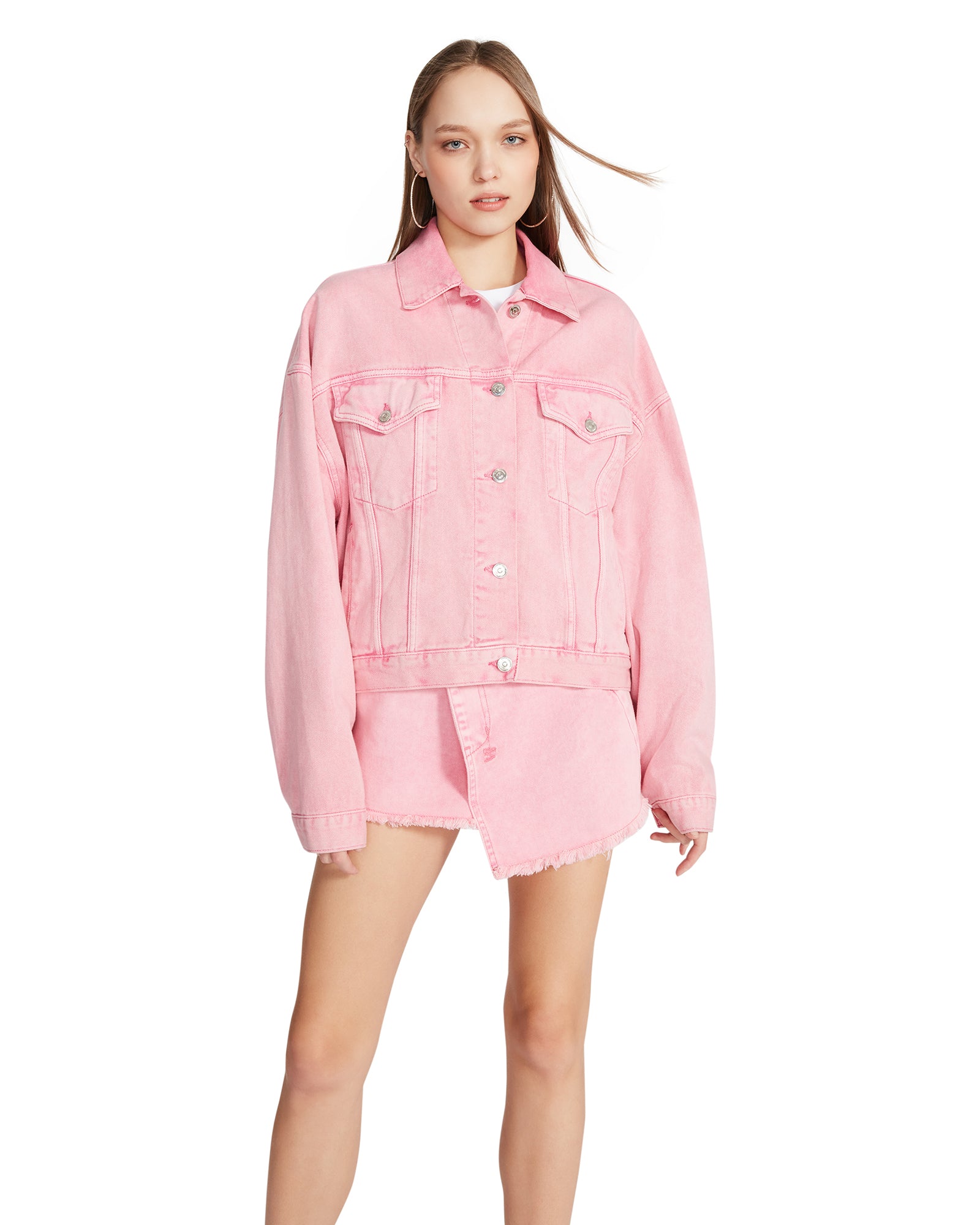 SIENNA DENIM JACKET HOT PINK