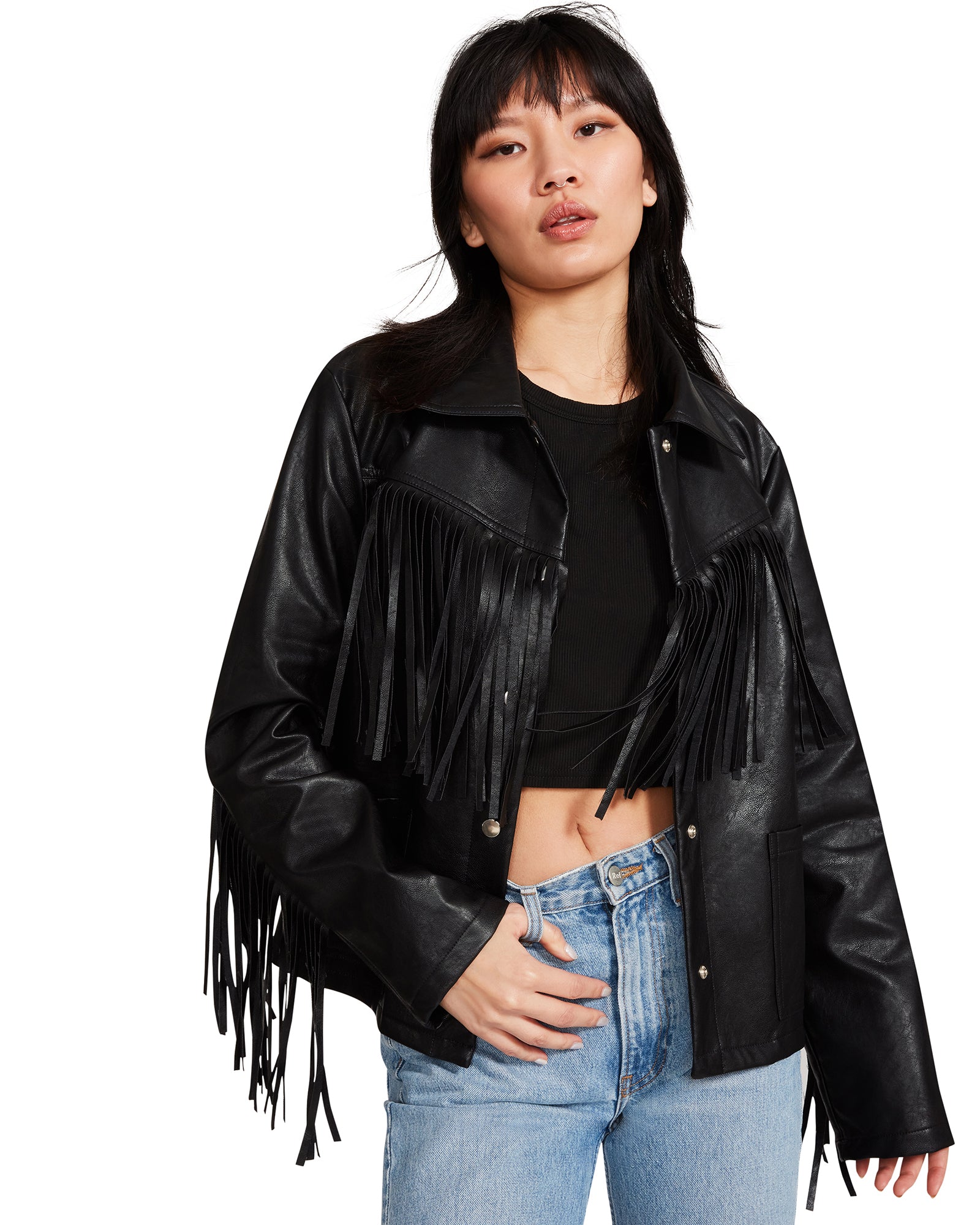 FRINGE JACKET BLACK
