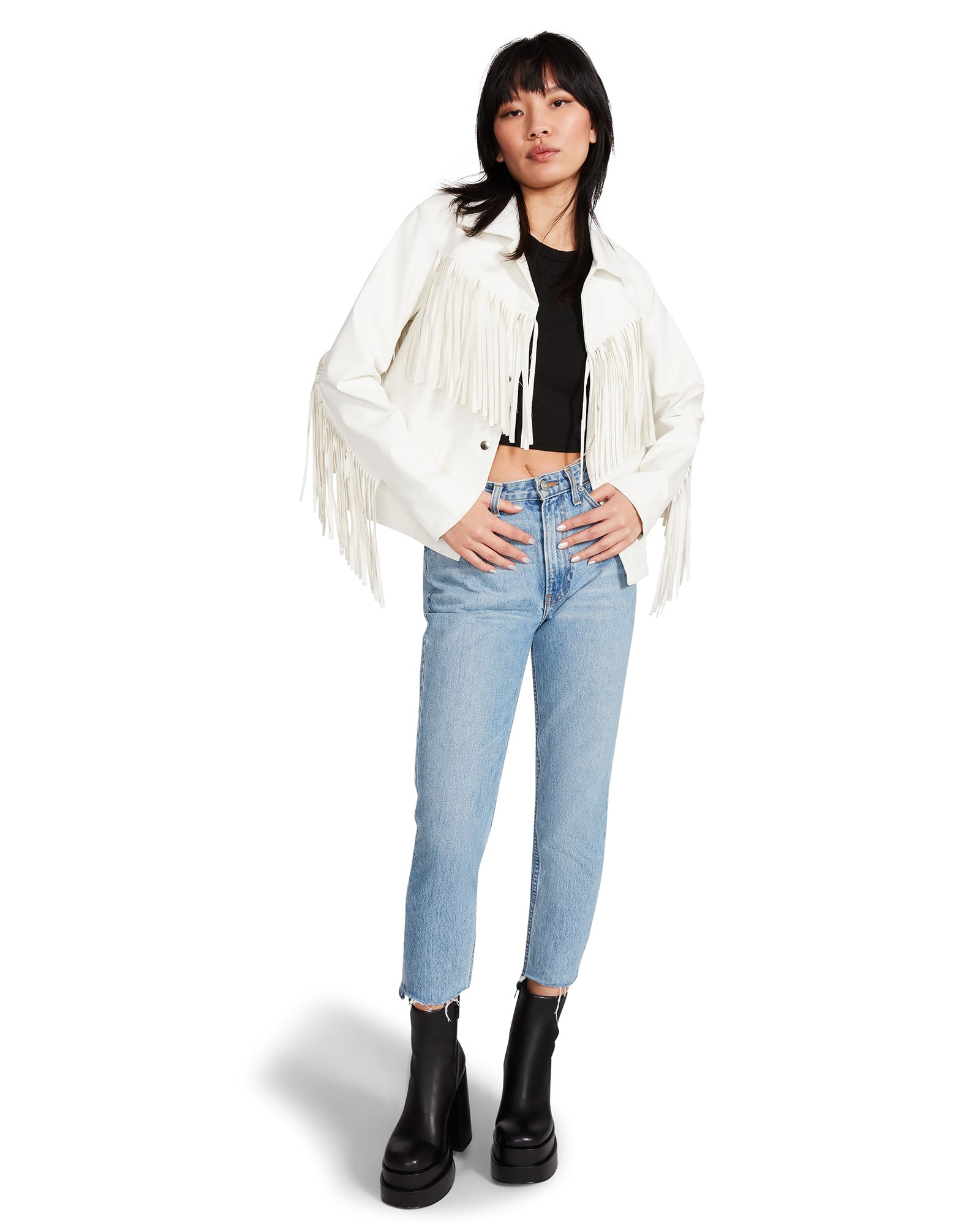 FRINGE JACKET WHITE