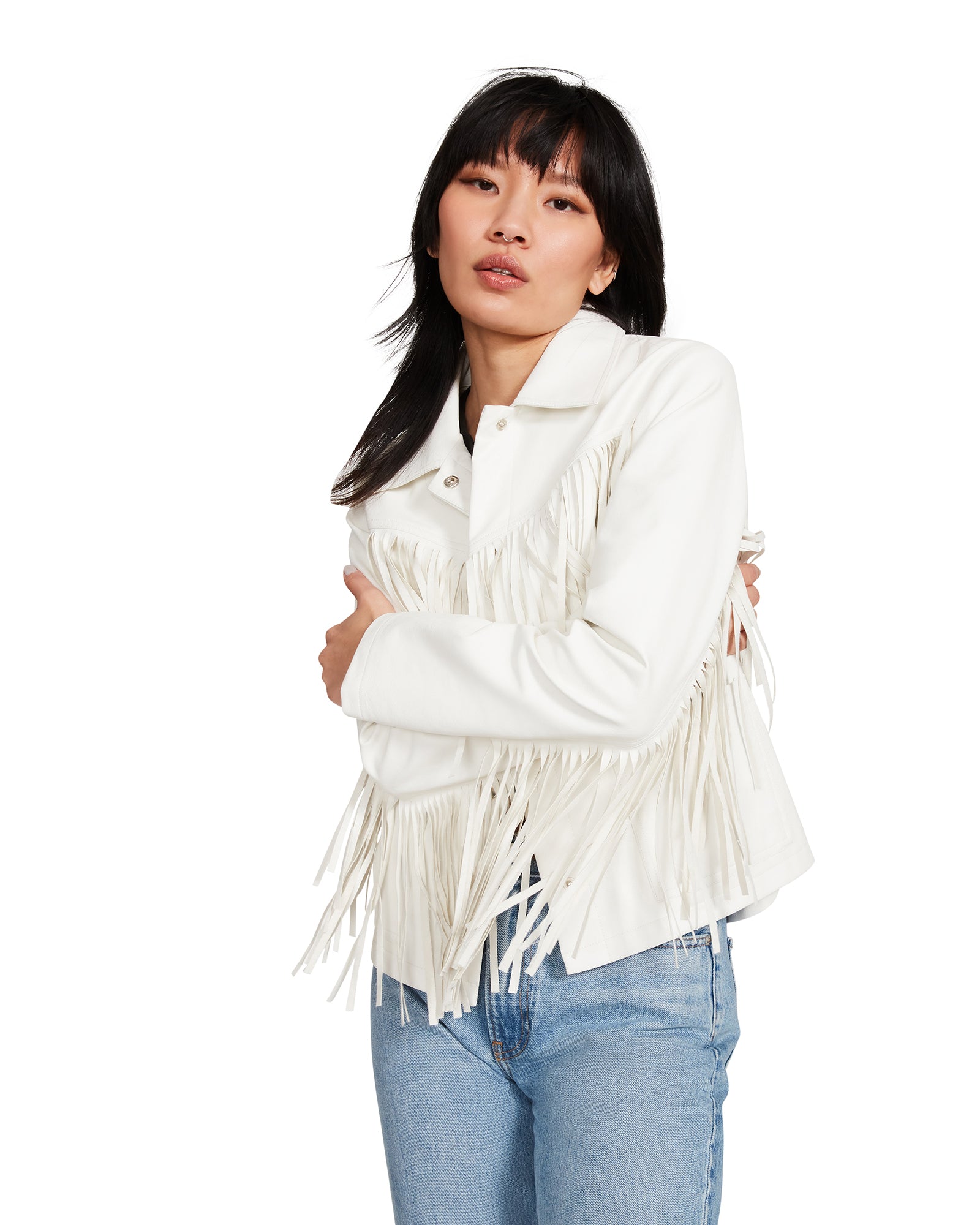 FRINGE JACKET WHITE