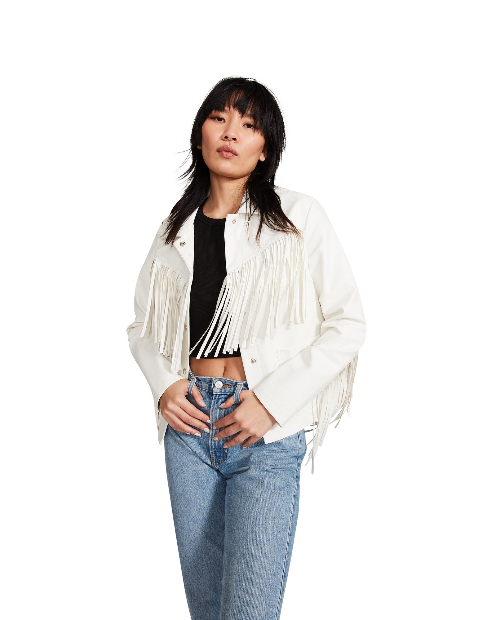 FRINGE JACKET WHITE