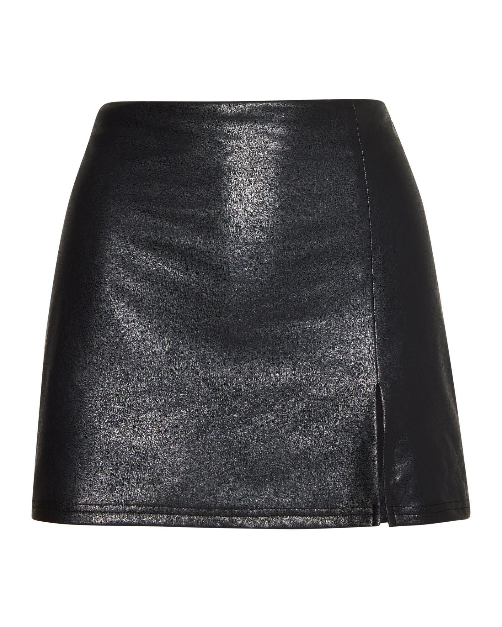 CAM FAUX LEATHER SKORT BLACK