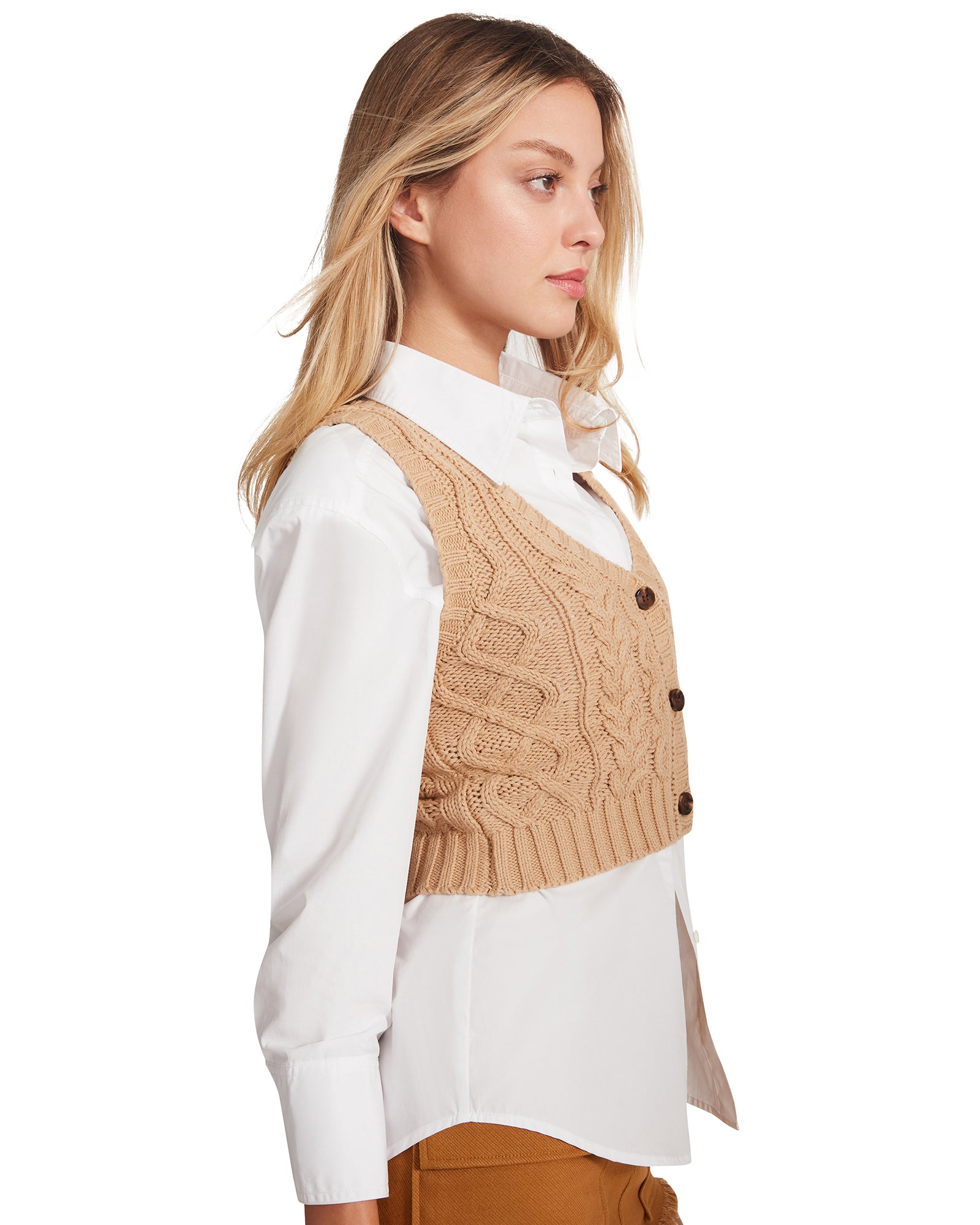 CORY SWEATER VEST BEIGE