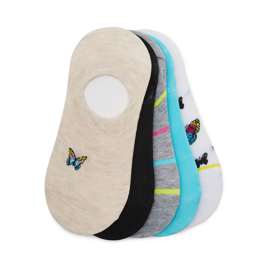 BUTTERFLY SNEAKER SOCKS NATURAL MULTI