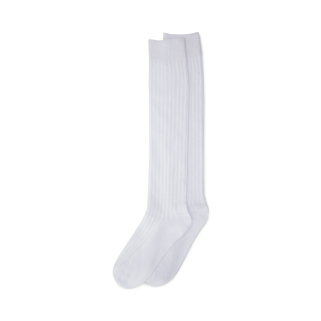 RIBBED KNEE HIGH SOCKS WHITE