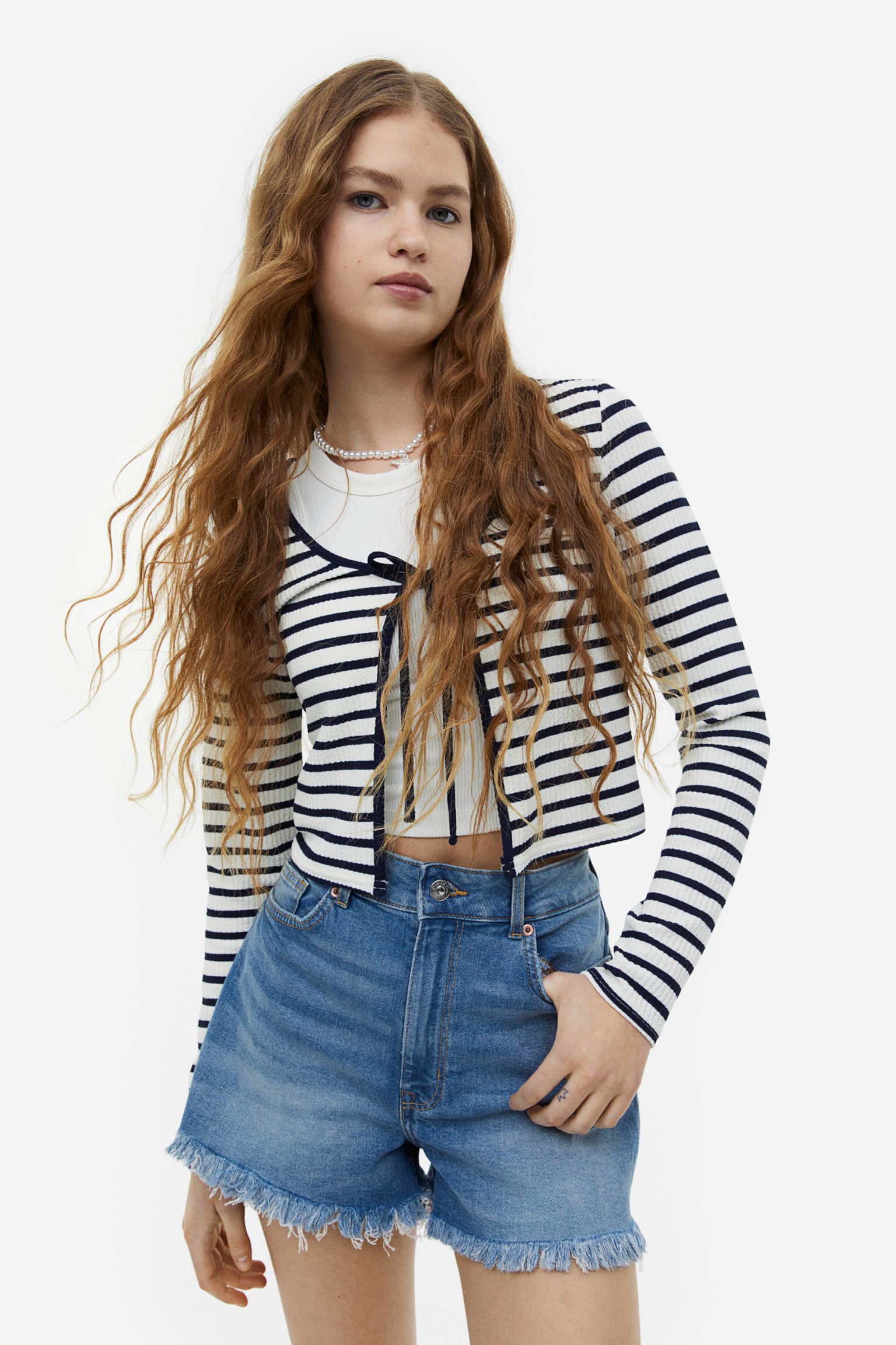 High waist denim shorts