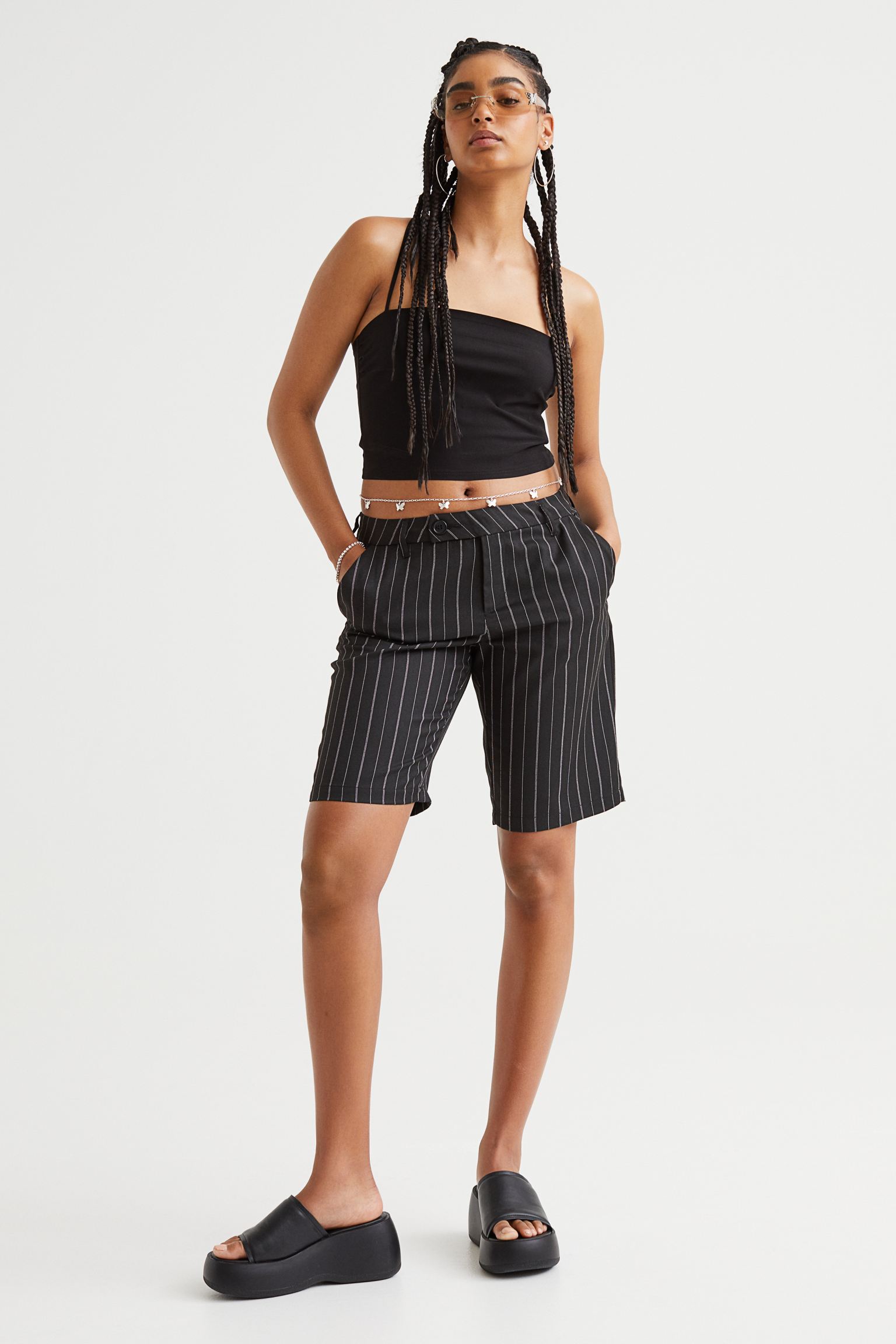 Low Rise Bermuda Shorts