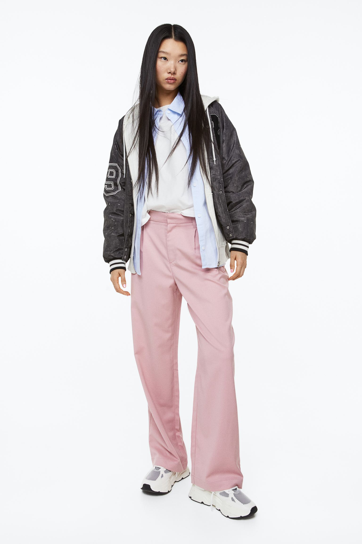 Pink slim fit trousers