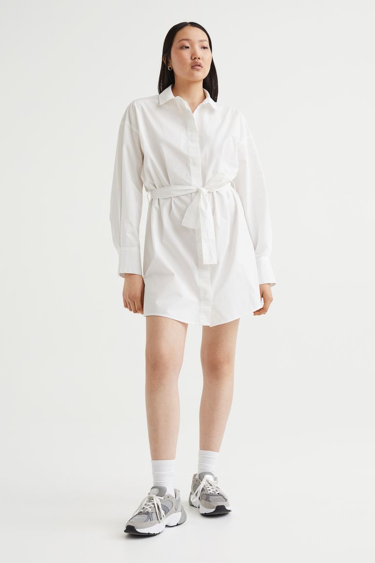 Summer tie shirt dress