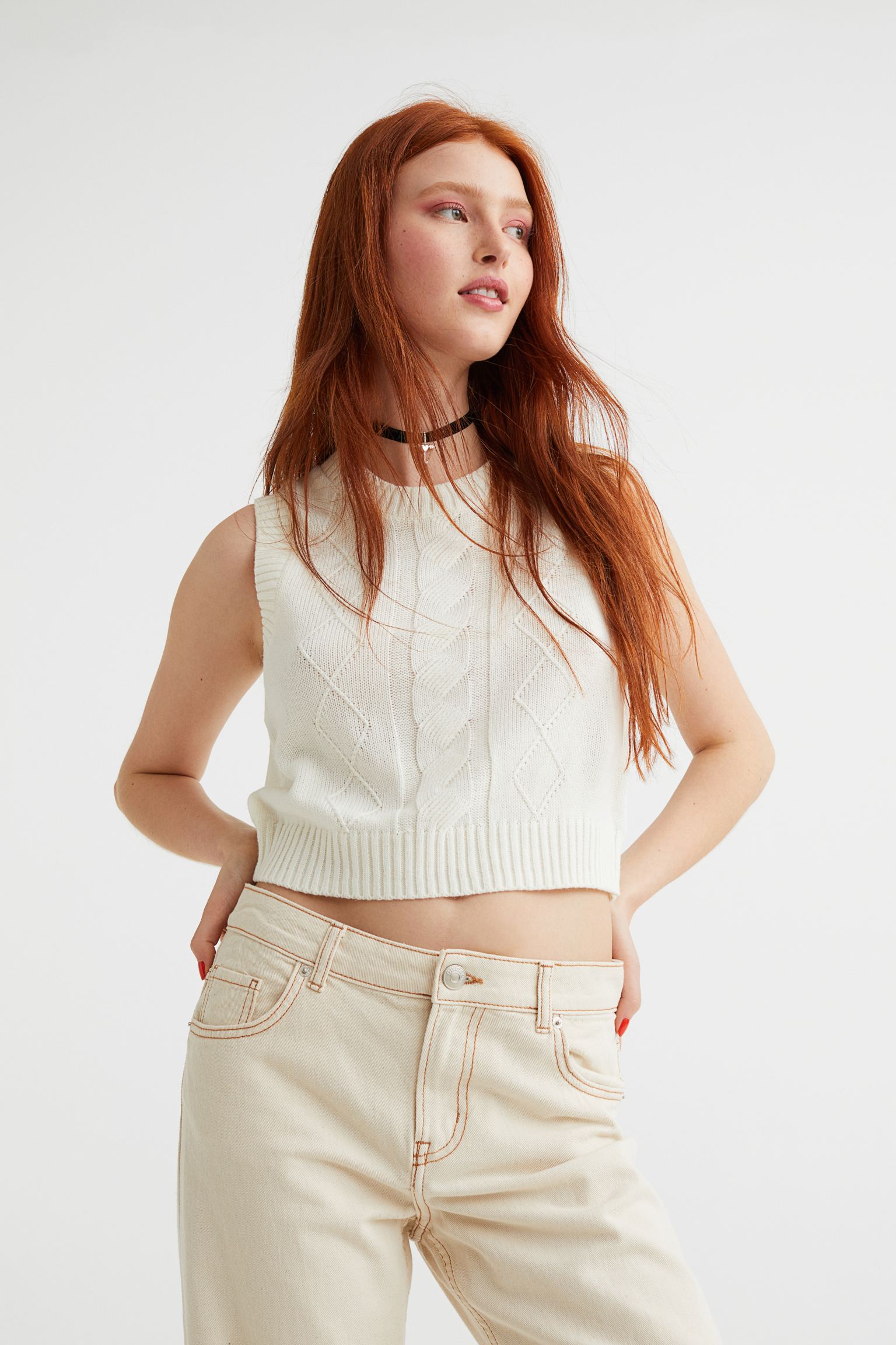 Jacquard-knit sweater vest