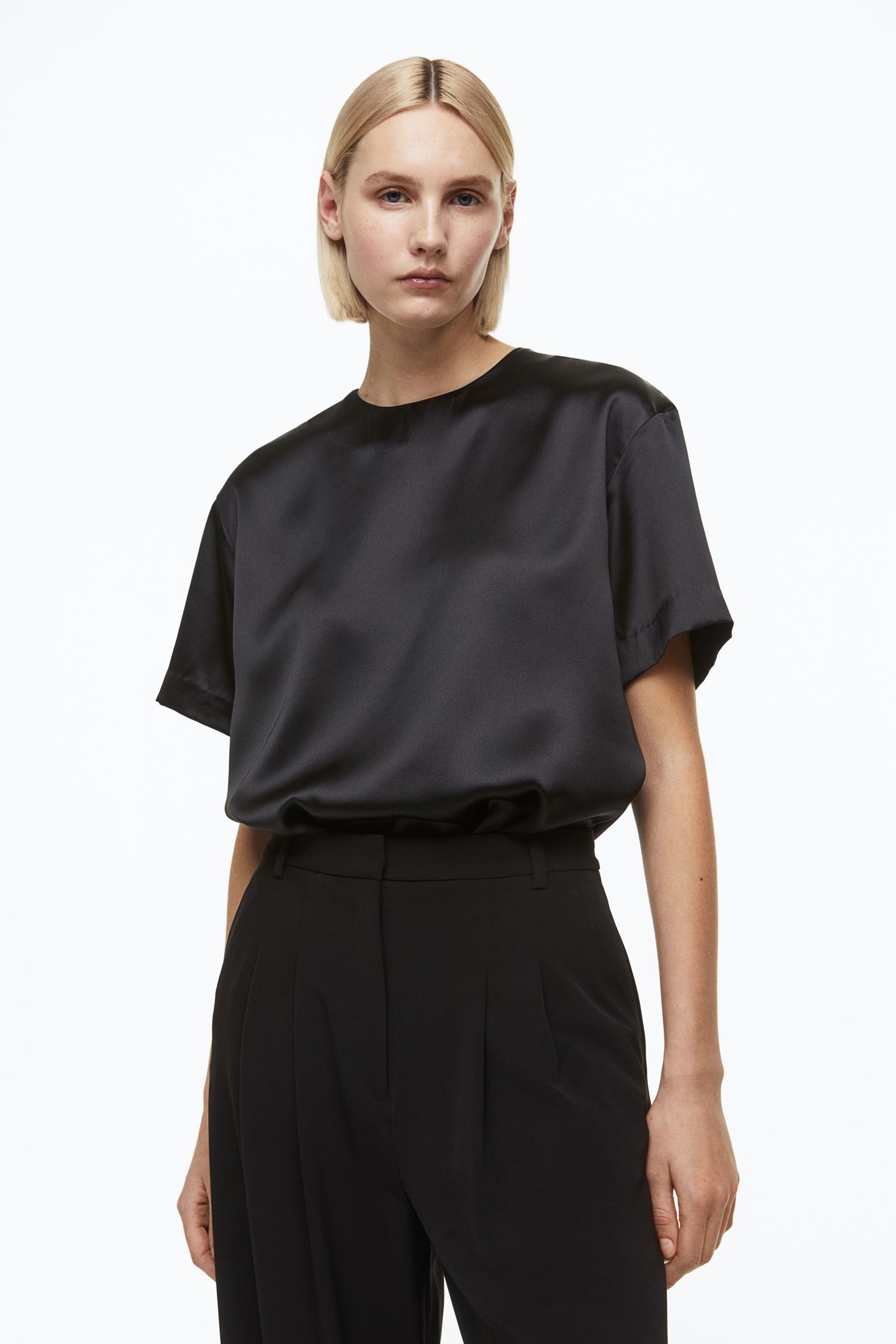 Plus size satin blouse