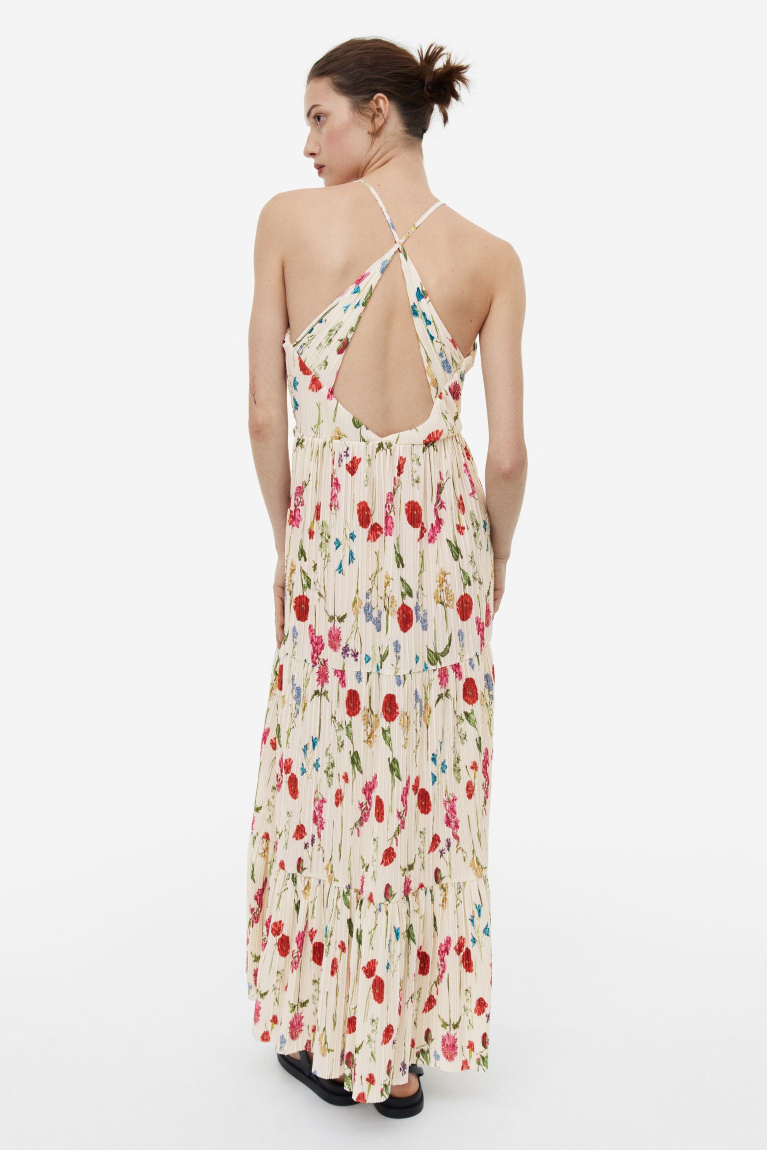 Pleated and floor length dress