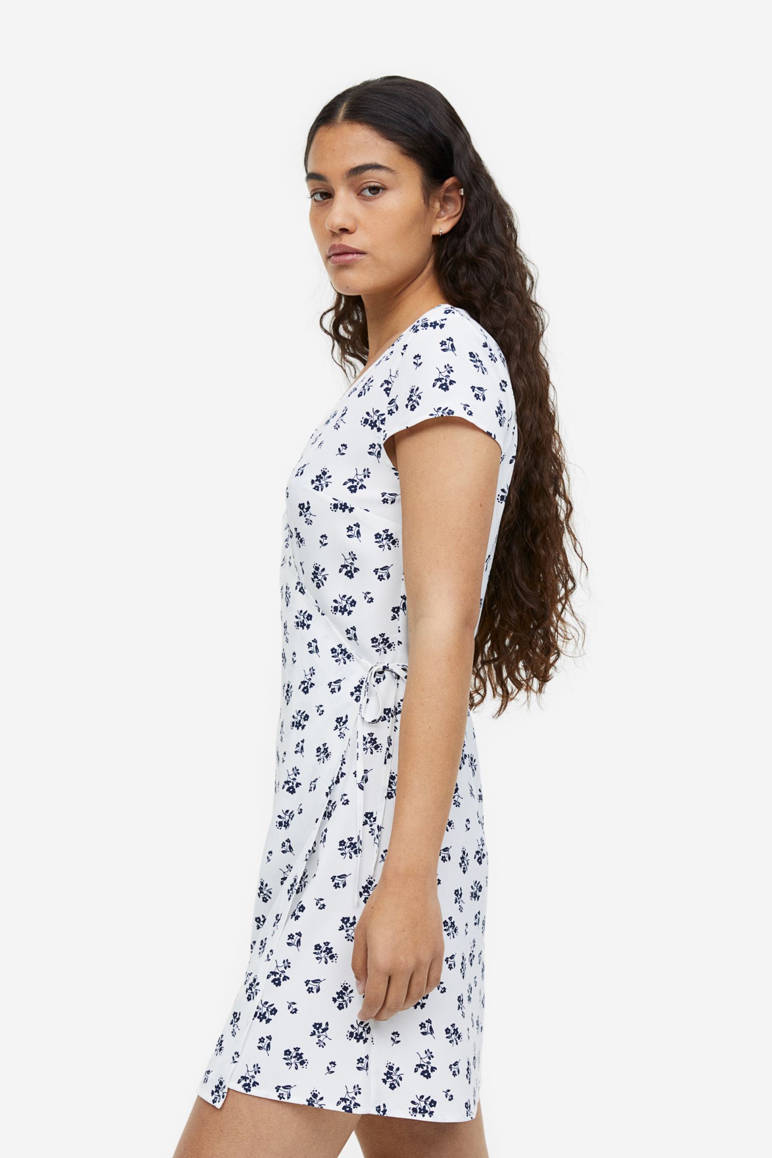 Flower crepe Overlap Dress