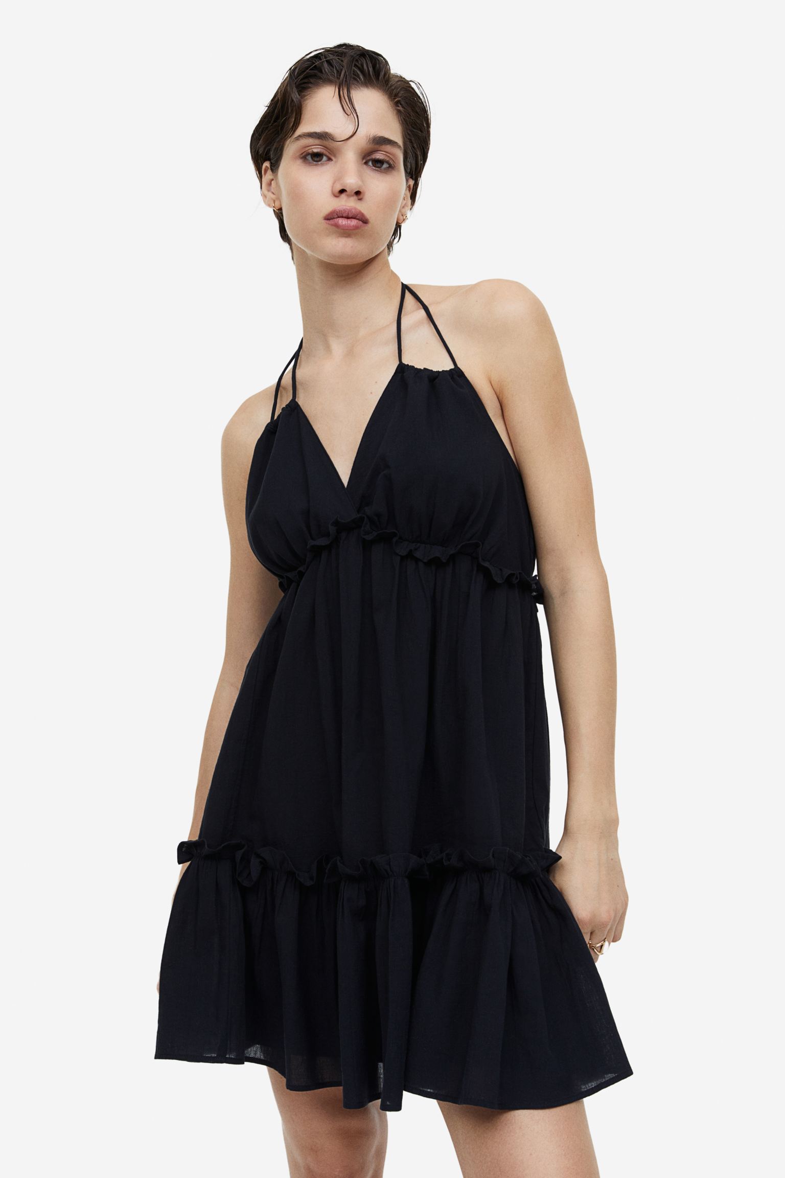 Cotton jersey cropped dress