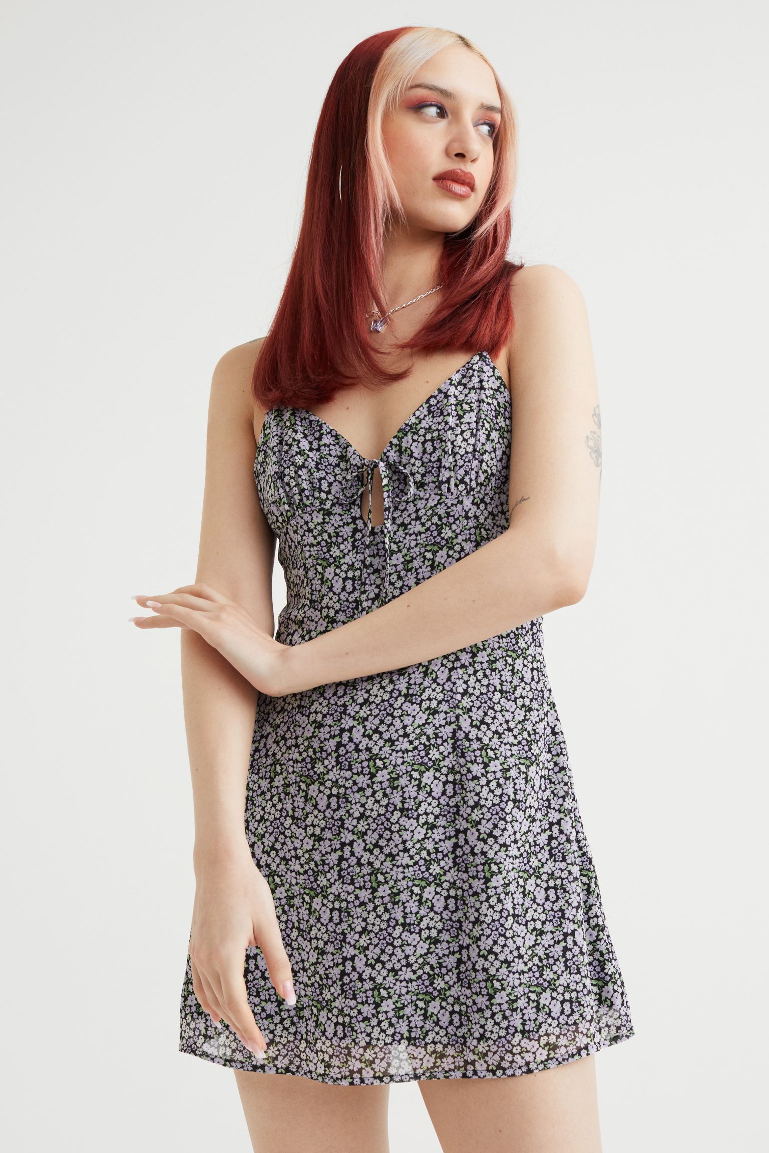 Cutout design chiffon dress