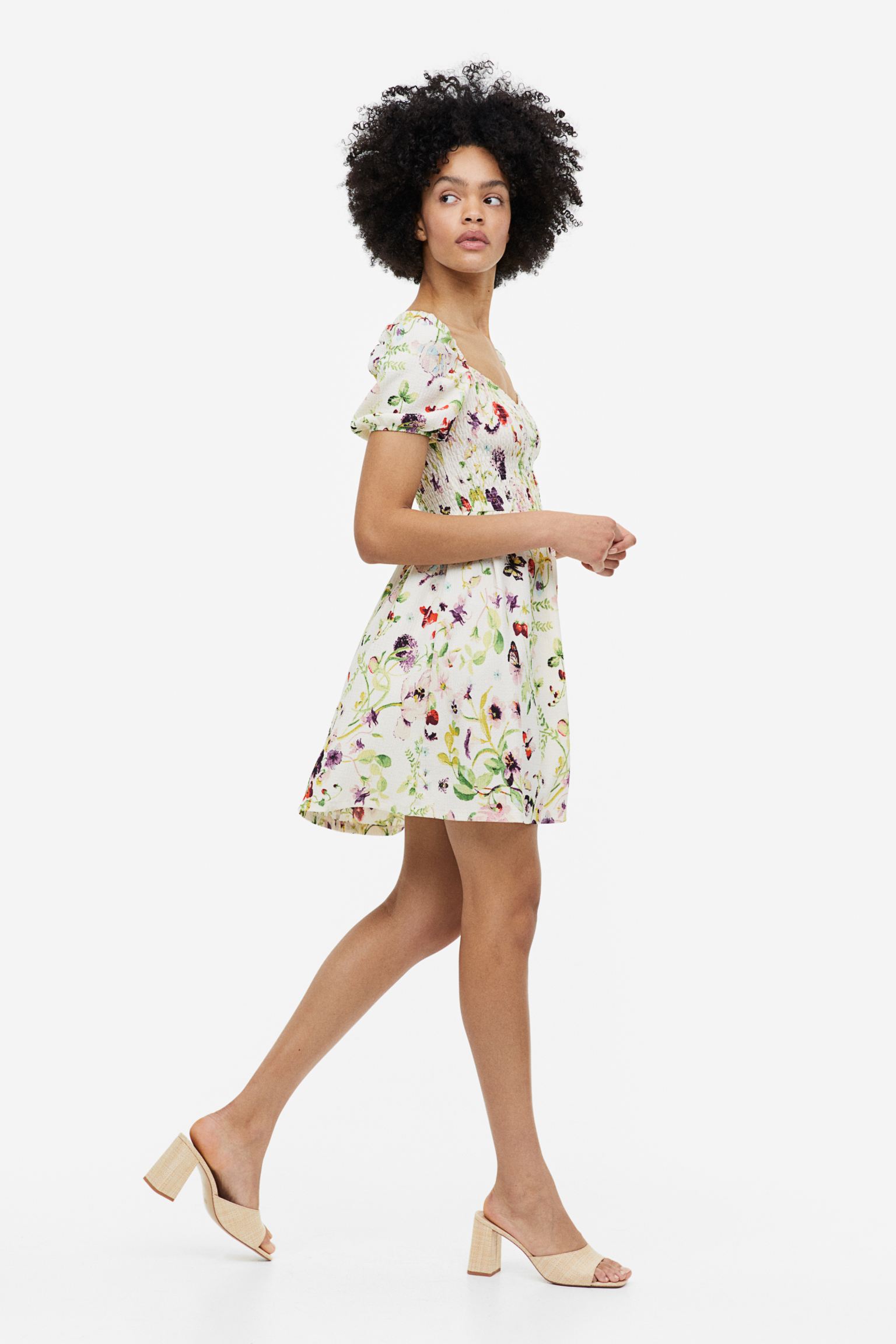 Princess-sleeved textured-jersey dress