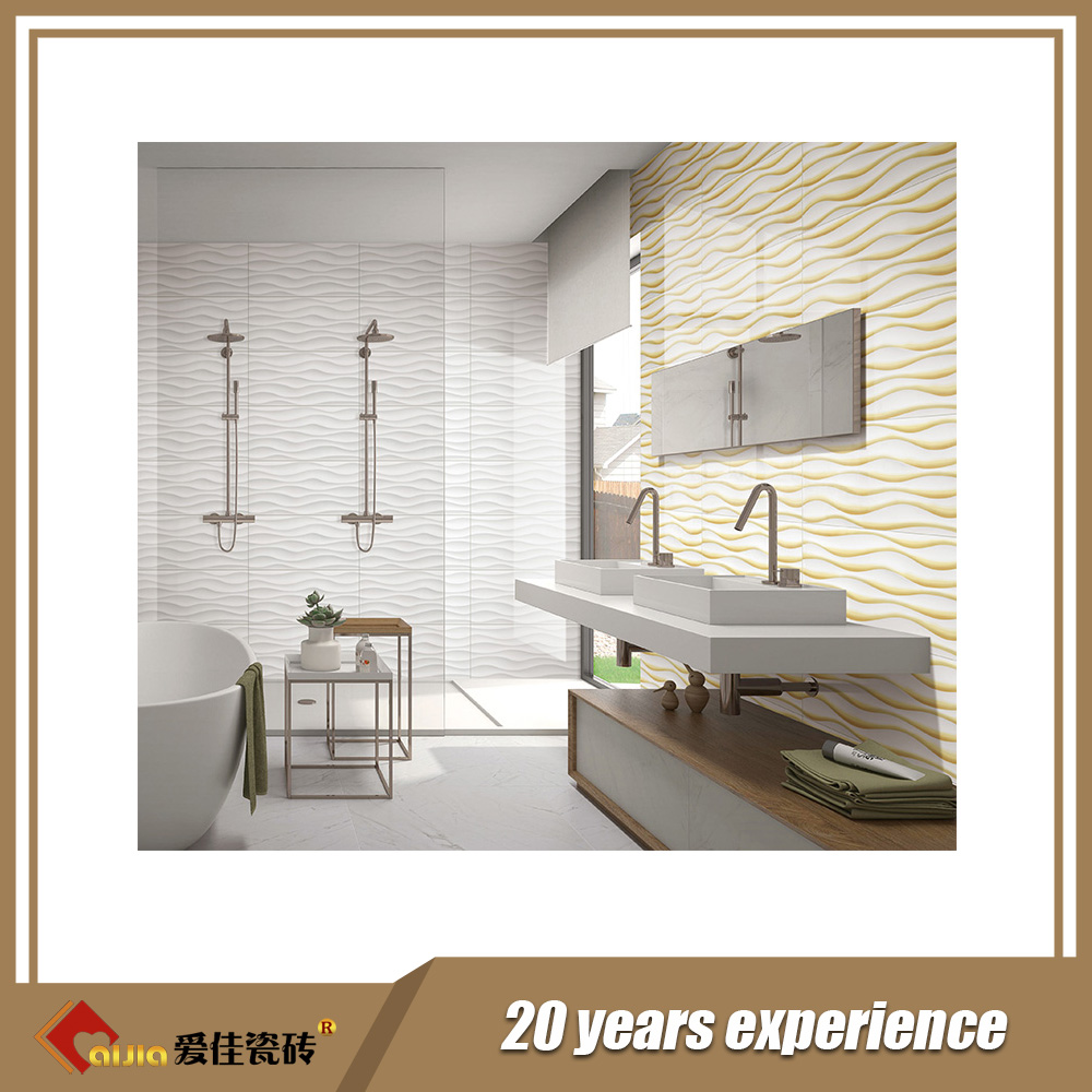 3d white ceramic wall tile for kitchen bathroom interior wall tile-AJ63000-300x600