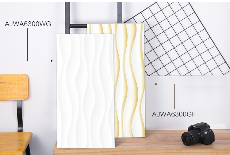 3d white ceramic wall tile for kitchen bathroom interior wall tile-AJ63000-300x600