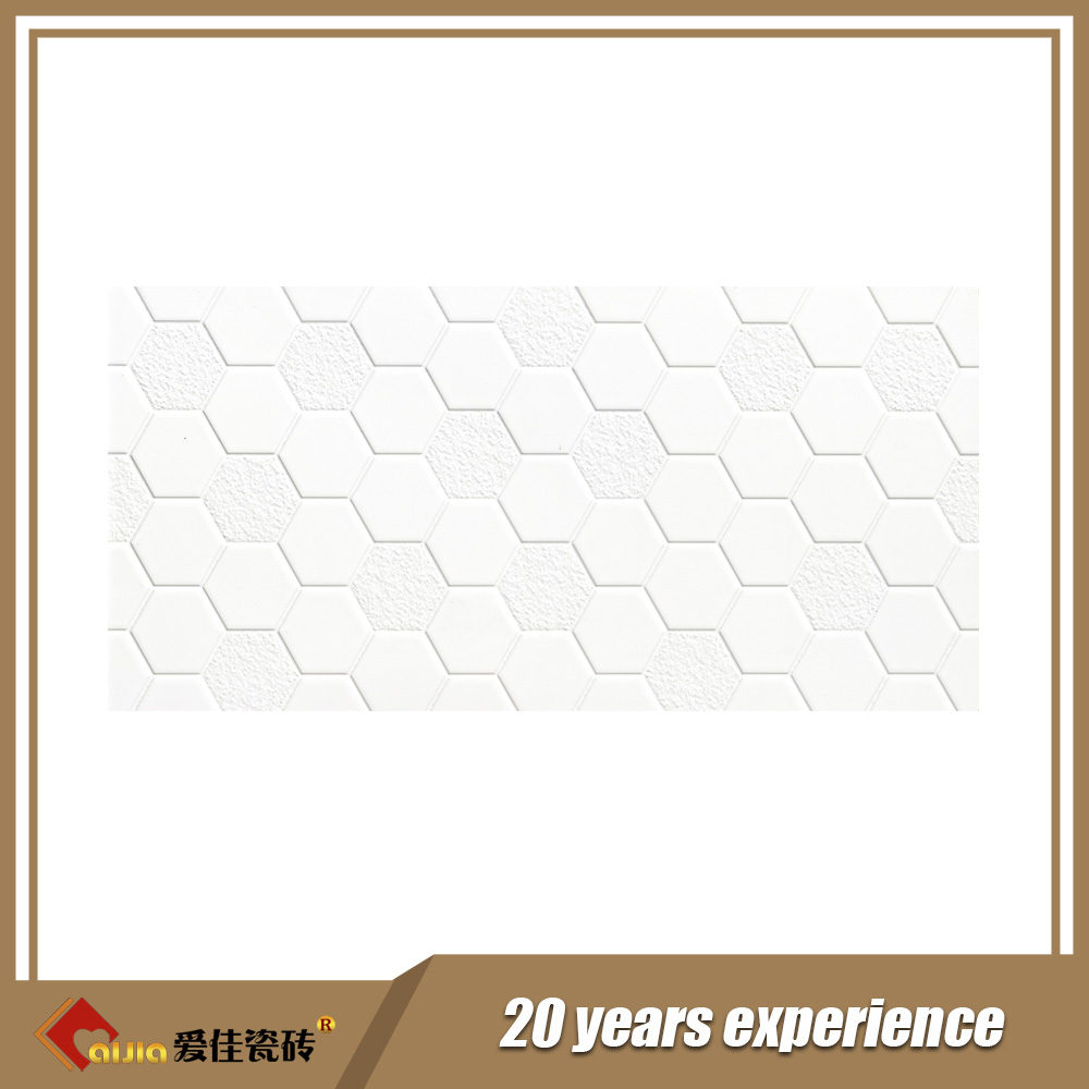 3d white ceramic wall tile for kitchen bathroom interior wall tile-AJ63001-300x600