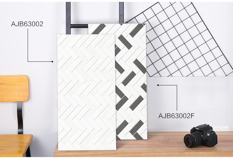 3d white ceramic wall tile for kitchen bathroom interior wall tile-AJ63002-300x600