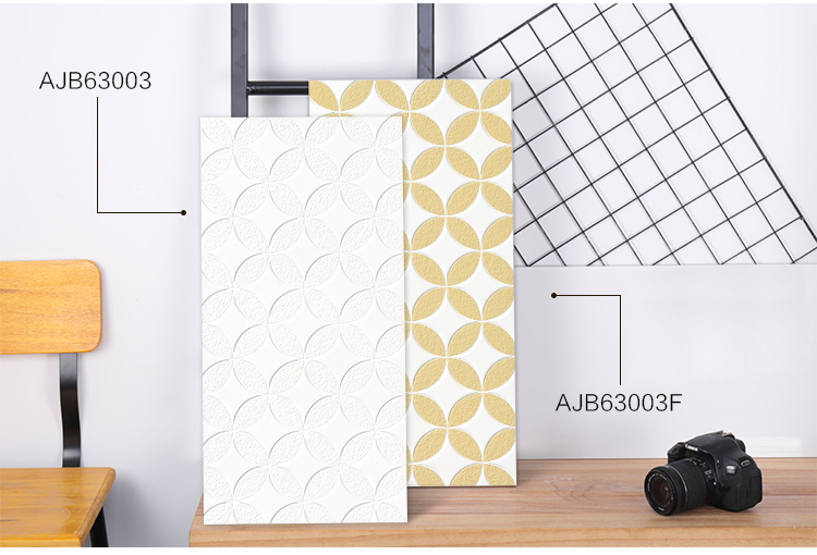 3d white ceramic wall tile for kitchen bathroom interior wall tile-AJ63003-300x600