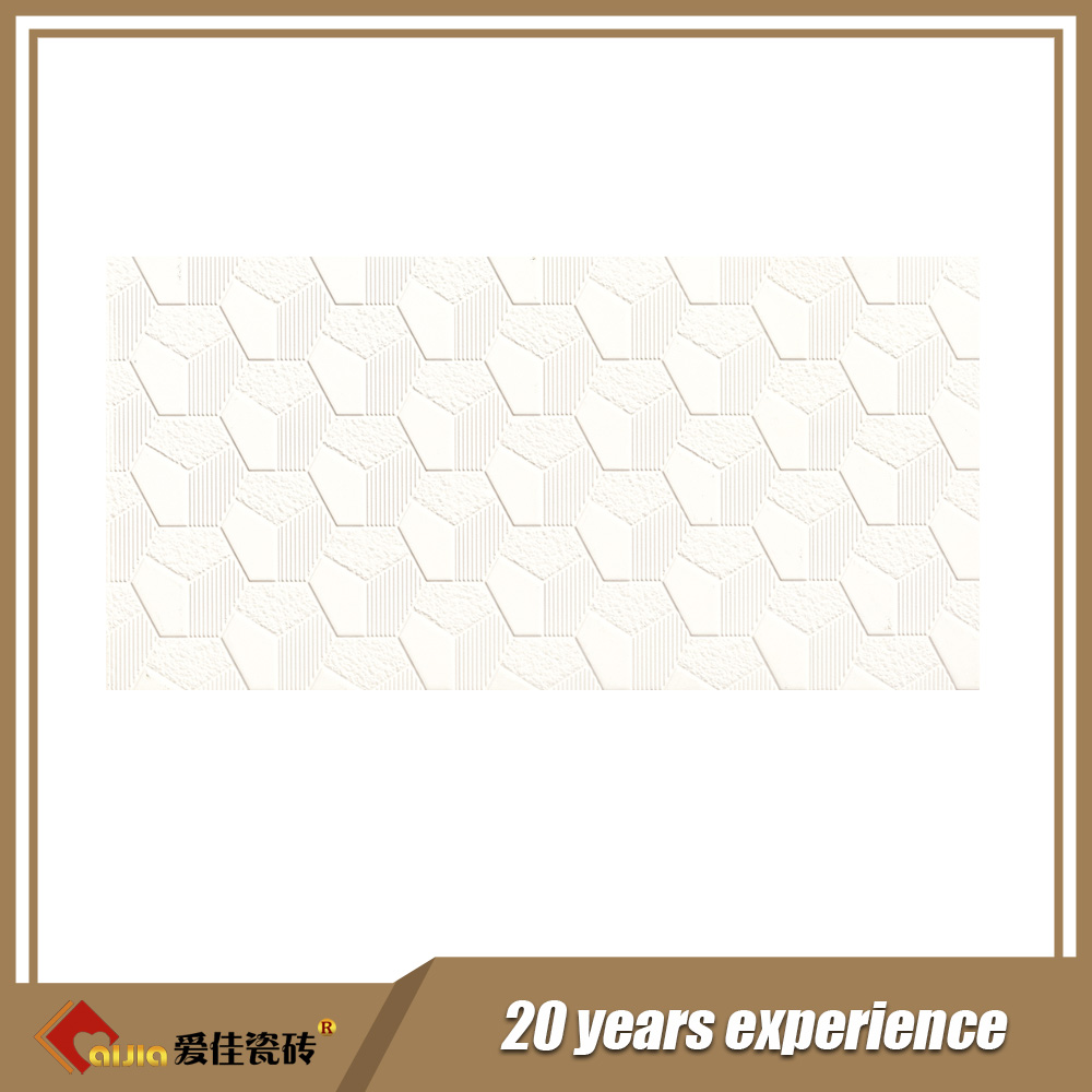 3d white ceramic wall tile for kitchen bathroom interior wall tile-AJ63004-300x600