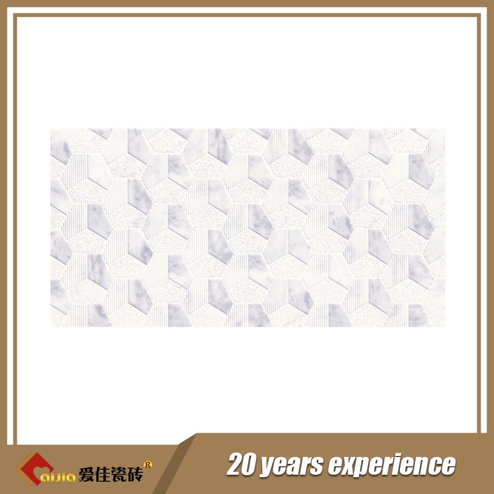 3d white ceramic wall tile for kitchen bathroom interior wall tile-AJ63004-300x600