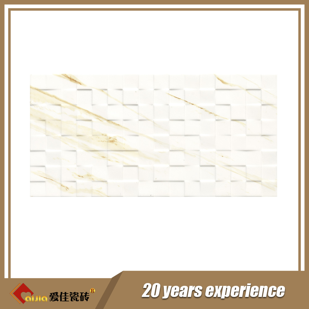 3d white ceramic wall tile for kitchen bathroom interior wall tile-AJ63006-300x600