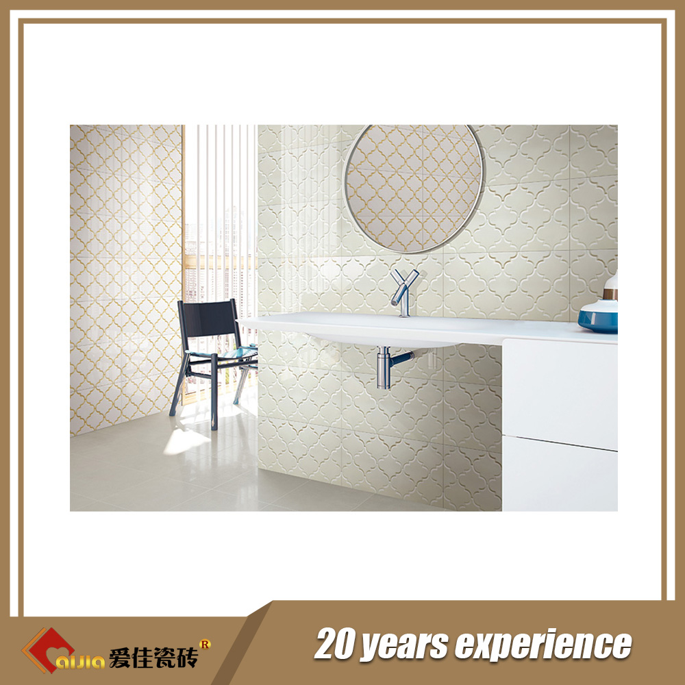 3d white ceramic wall tile for kitchen bathroom interior wall tile-AJDL6300-300x600