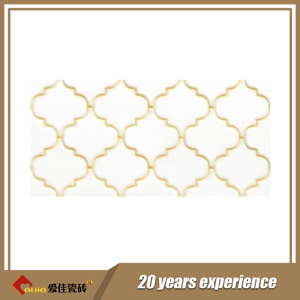 3d white ceramic wall tile for kitchen bathroom interior wall tile-AJDL6300-300x600