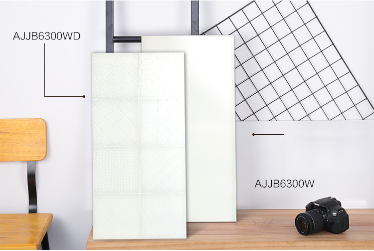 3d white ceramic wall tile for kitchen bathroom interior wall tile-AJDL6300-300x600