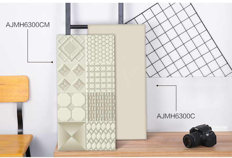 3d white ceramic wall tile for kitchen bathroom interior wall tile-AJMH6300-300x600