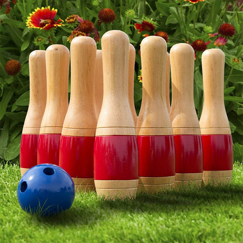 Outdoor 11inch Wooden Lawn Bowling Set