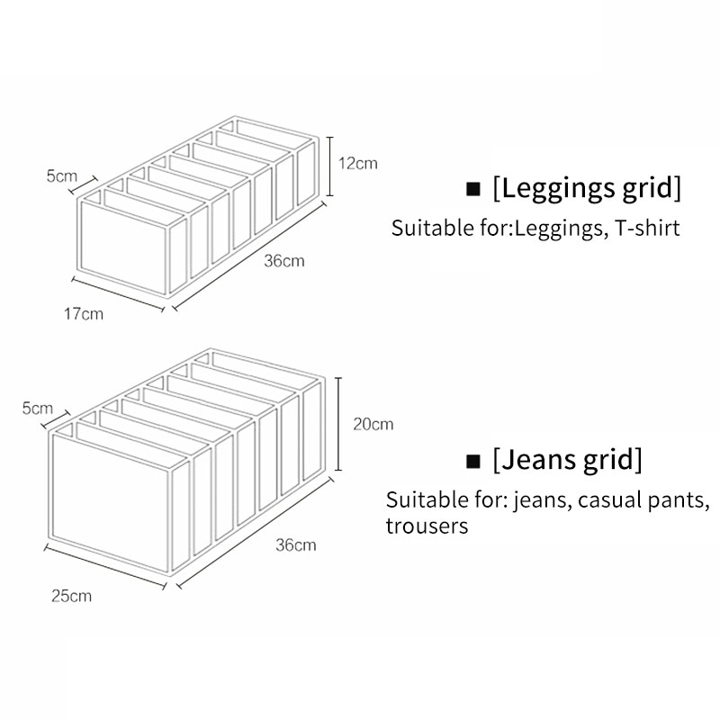 1 x Closet Organizer Storage Box Foldable Underwear Organizers Storage Dividers Drawer Organizer Socks 7 Grids Box for Clothes