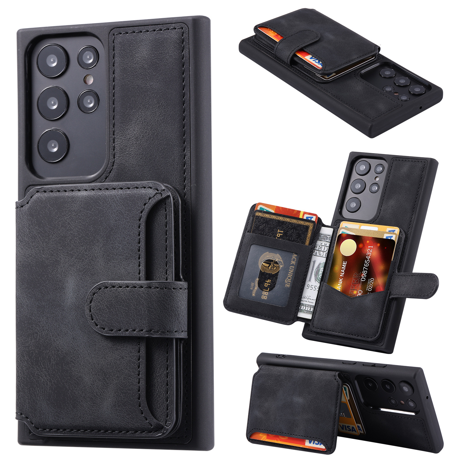 Premium Leather Wallet Case for Samsung