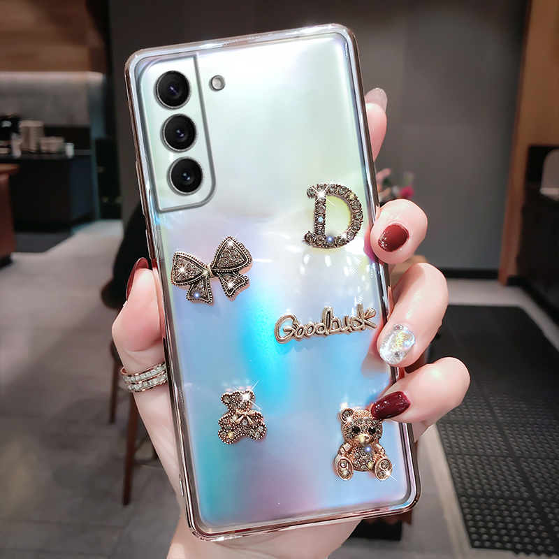 Luxury Rhinestone Bear Clear Case for Samsung