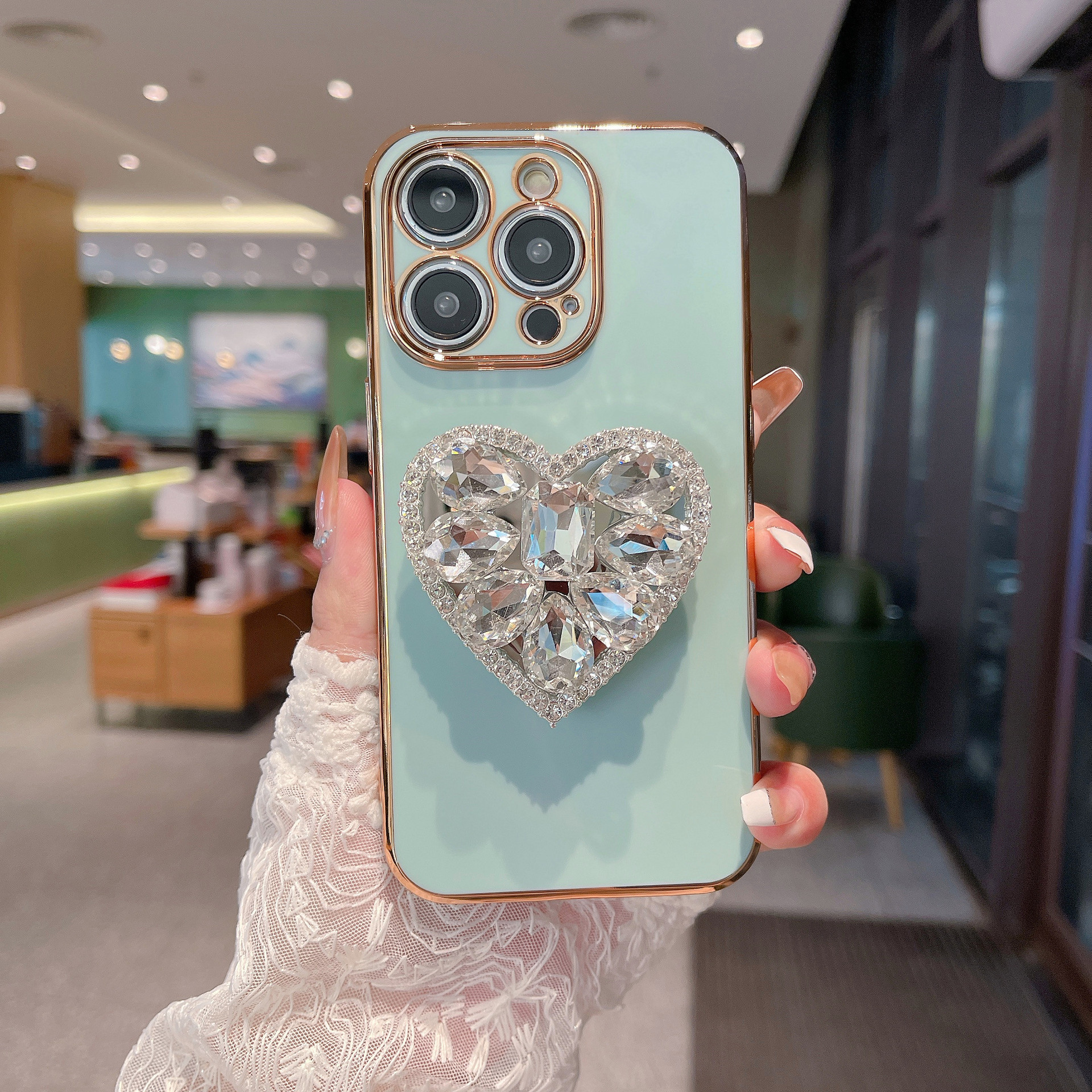 Multicolor Rhinestone Love Case