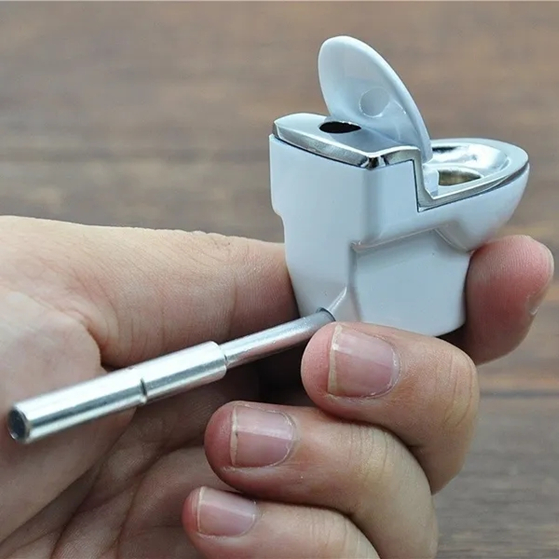Creative Mini Toilet Shaped Metal Smoking Pipe