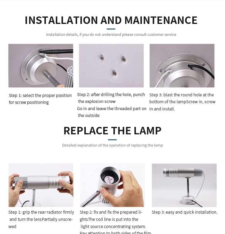 12W LED Custom Image GOBO Logo Projector Light for for Indoor Use Company Hotel Restaurant Advertising Signs with Static Function 1 Light-JINGYU OPTOELEC