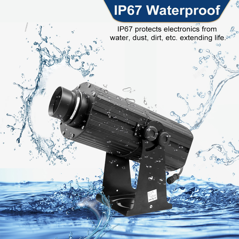 200W IP67 Waterproof LED Gobo Projector - Remote Control, Rotating-JINGYU OPTOELEC