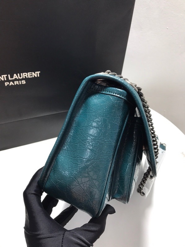 YSL NIKI BABY CHAIN BAG IN CRINKLED VINTAGE LEATHER