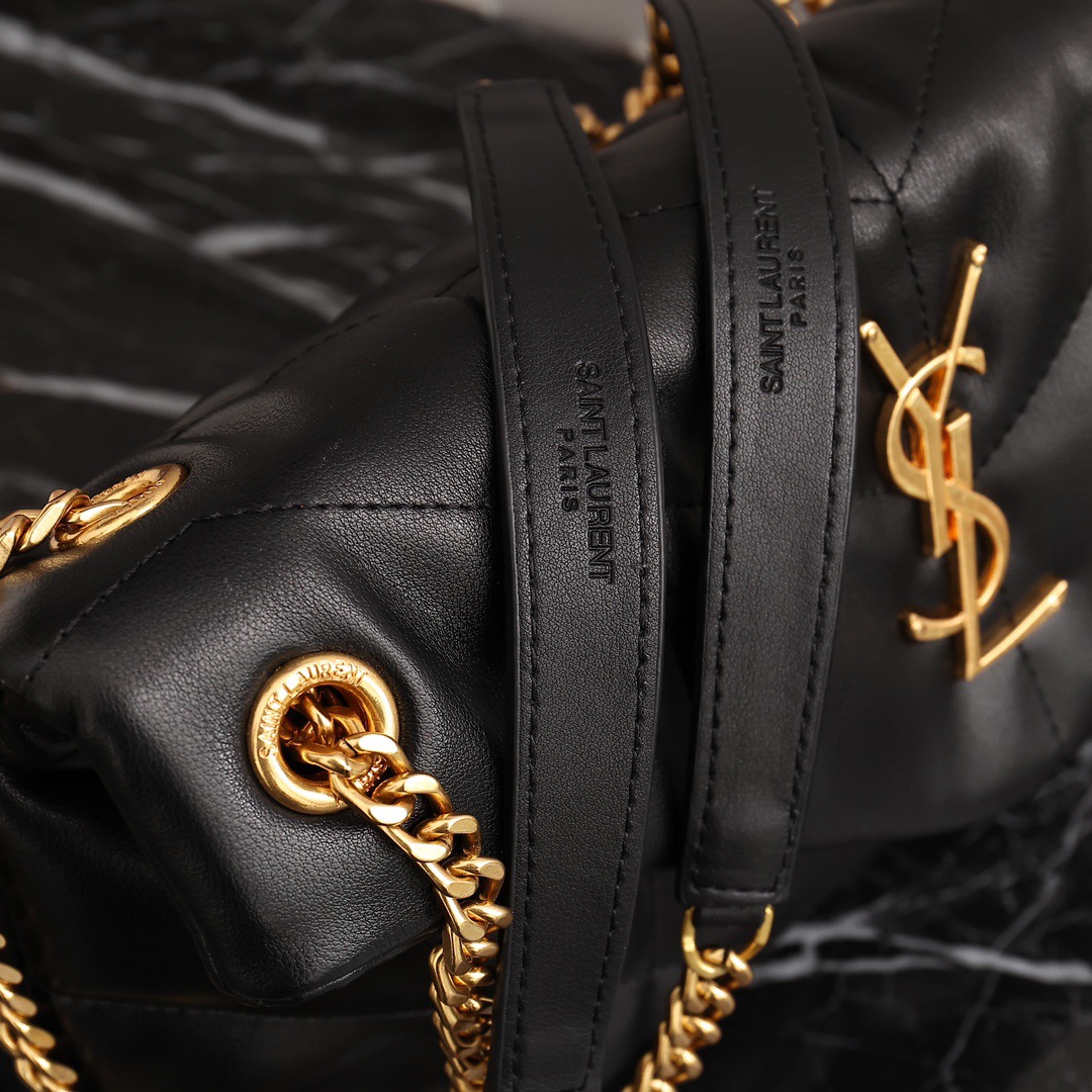 YSL PUFFER SMALL CHAIN BAG IN QUILTED LAMBSKIN