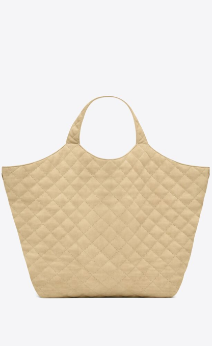 YSL ICARE MAXI SHOPPING BAG IN QUILTED NUBUCK SUEDE
