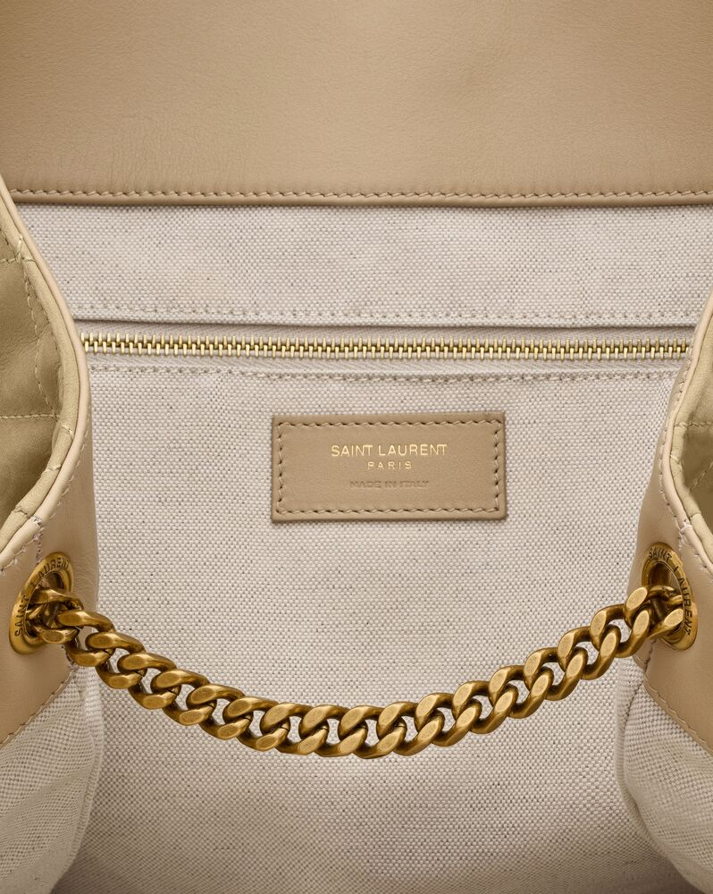 YSL ICARE MAXI SHOPPING BAG IN QUILTED NUBUCK SUEDE